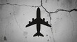 © nan2g - 航空業界の課題 困難な状況を象徴する飛行機と亀裂