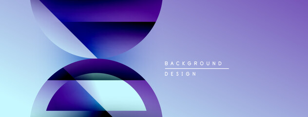 Poster - Abstract purple design. Overlapping shapes create dynamic visual effect. Gradient colors offer modern aesthetic. Minimalist composition.