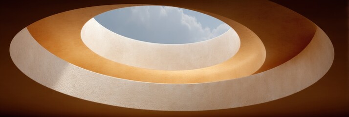 Poster - Minimalist Circular Porthole Window Frame with Clean Glass and Visible Hardware Emphasizing Negative Space and New Beginnings for Architectural Design