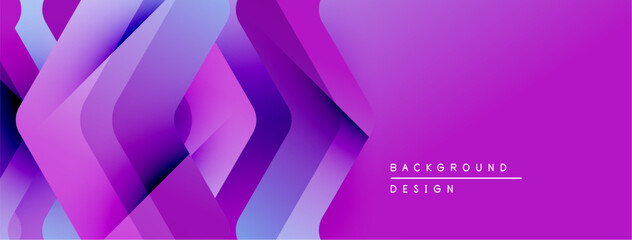 Leinwandbilder - Abstract geometric layers create vibrant purple gradient. Modern design element for backgrounds, banners, presentations. Minimalist aesthetic.
