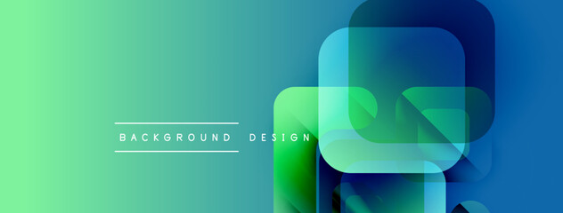 Leinwandbilder - Abstract geometric shapes overlap, creating vibrant gradient background. Modern design elements suggest technology, innovation. Smooth transitions, cool tones dominate.