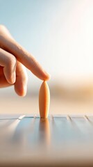 Aufkleber - Tech-Inspired Miniature Surfboard on Laptop Keyboard with Finger Touch, Symbolizing Digital Creativity and Agile Innovation in Modern Workspaces