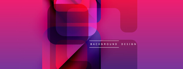 Aufkleber - Abstract geometric shapes overlap, creating vibrant pink, purple gradients. Modern design element for backgrounds, banners, presentations.