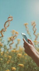 Aufkleber - Mobile Biotechnology and Gene Editing Scientist Using Smartphone with Digital DNA Helix Visualization for Portable Genetic Research and Analysis