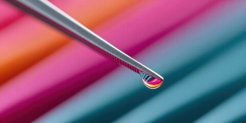 Aufkleber - Precision Tweezers Holding Genetic Hair Strand for DNA Analysis in Modern Laboratory Setting with Focus on Forensic Testing and Paternity Verification