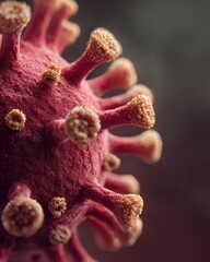 Aufkleber - Close-up of Covid Variant Virus Strain with Textured Surface Highlighting Pandemic Protection Concept for Modern Health Awareness Campaigns