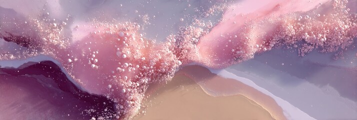 Aufkleber - Abstract pink marble texture with bubbles, natural agate stone pattern for luxury design, modern decor, and sustainable materials trend