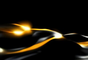 Wall Mural - abstract gold and black flowing fabric