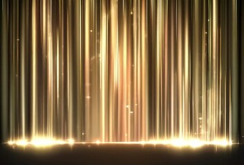 Wall Mural - golden light streaks descend onto dark base