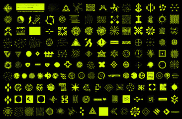 Wall Mural - retrofuturistic y2k graphic elements a collection of 200+ unique designs