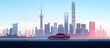 © lele - shanghai skyline at sunset