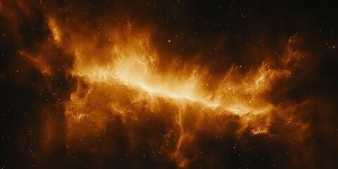 Wall Mural - golden nebula glimmer. cosmic clouds and distant stars in universe space