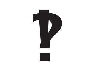Wall Mural - vector isolated one single exclamation and question mark colorless black and white outline silhouett