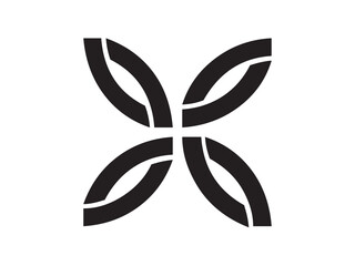 Wall Mural - vector isolated quatrefoil decorative element mark square beautiful symbol colorless black and white