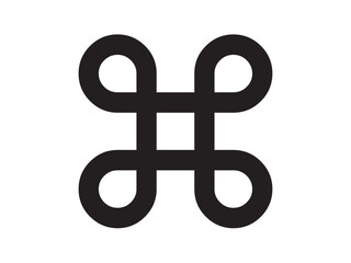 Wall Mural - vector isolated quatrefoil decorative element mark square beautiful symbol colorless black and white