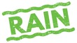 © outchill - RAIN text on green lines stamp sign.