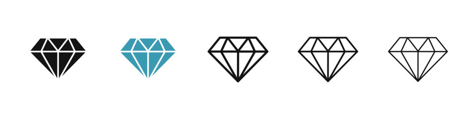 Diamond icon illustration vector symbol set
