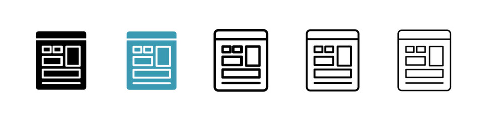 Mood board line icon in art style vector