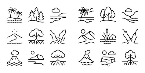 Naklejka na meble Paleoenvironment Icon Grid