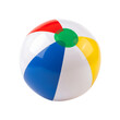 © gfx - Ai generated image of a vibrant beach ball, isolated on transparent background, displays cheerful red, blue, yellow, and green panels