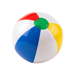 ai generated image of a vibrant beach ball, isolated on transparent background, displays cheerful re