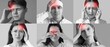 © Pixel-Shot - Collage of many people suffering from headache on grey background