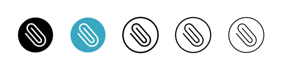 Clip icons in Multiple Styles Set. Vector Illustration