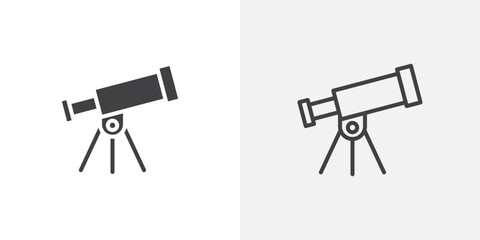 Wall Mural - telescope icon vector symbol for mobile apps and website ui designs.