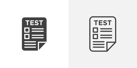 Wall Mural - test icon vector symbol for mobile apps and website ui designs.