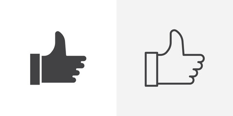 Wall Mural - thumb icon vector symbol for mobile apps and website ui designs.