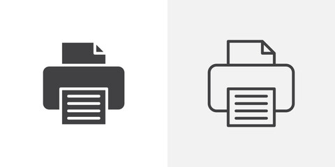 Wall Mural - print button icon vector symbol for mobile apps and website ui designs.