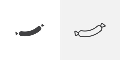 Wall Mural - sausage icon vector symbol for mobile apps and website ui designs.