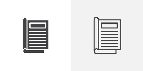 Wall Mural - magazines icon vector symbol for mobile apps and website ui designs.