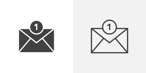 Wall Mural - inbox icon vector symbol for mobile apps and website ui designs.