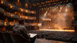© Digital_Dreamer - Designer Observing Theater Rehearsals from Audience Seat
