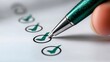 © Lightning - Hand marking a checkmark on a paper checklist - concept of task completion and achievement