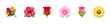 © Cali6ro - Flowers emoji icon set. Emoji vector flower icon.