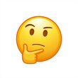 © Cali6ro - Thinking face emoji - emoticon face shown with a single finger and thumb.