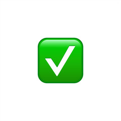 Poster - Green check mark emoji icon. Isolated. Vector 10 eps.