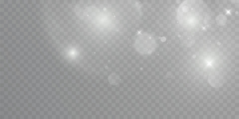 Poster - Light effect with lots of shiny highlights shining on transparent background for christmas new year design.	
