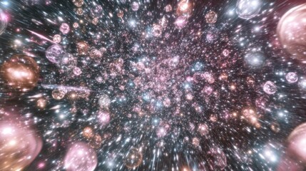 Wall Mural - a cosmic journey through a galaxy of sparkling lights