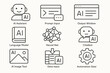 © Bohdan - Ai technology icons including assistant, language model, neural net, and automation gear