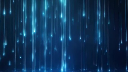 Wall Mural - Looping Vertical Blue Light Rain Animation
