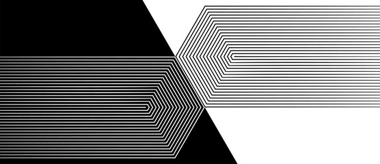 Leinwandbilder - Abstract art lines background. Day and night concept with lines. Optical illusion effect with transition.