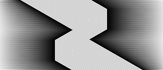 Leinwandbilder - Abstract art lines background. Letter Z concept with lines. Optical illusion effect with transition.