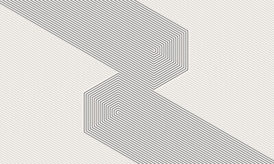 Leinwandbilder - Abstract art lines background. Letter Z concept with lines. Optical illusion effect with transition.