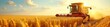 © Chaninee - Golden wheat stalks tumble from a combine harvester, scattering across a sun-drenched field during the autumn harvest A breathtaking display of nature's abundance and the cycle of life , earth, soil