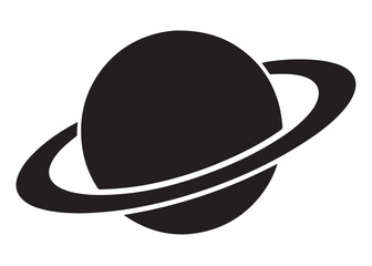 planet saturn logo silhouette vector, saturn logo icon silhouette, simple silhouette vector of planet saturn logo, saturn planet logo silhouette vector illustration on white background
