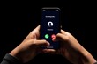 © Maxpoint Imran - Hands Holding Phone with Incoming Call from Unknown Number on Dark Background Decision to Answer or Reject
