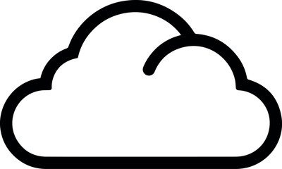 Wall Mural - simple bold black outline cloud icon graphic design element art sky data shape clean image white sym